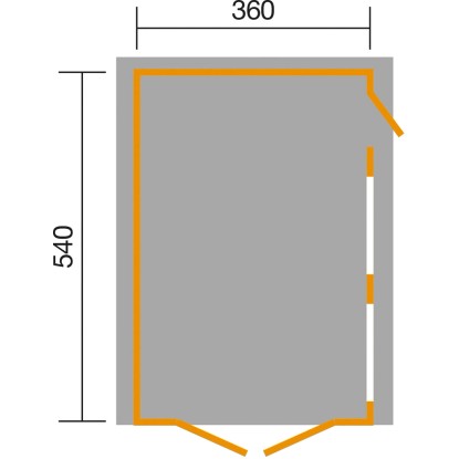 Weka Garaža za eno vozilo 441 Lesena vrata 422,7 x 540 x 234 cm Svetlo siva FSC®