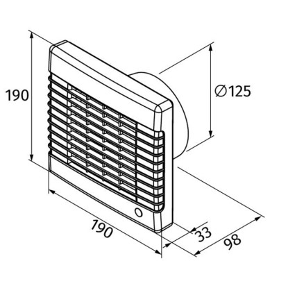 Ventilator System Ø 125 z žaluzijami in časovnikom