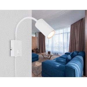 Globo Stenska svetilka Robby 1-plamenska bela 70 x 440 mm