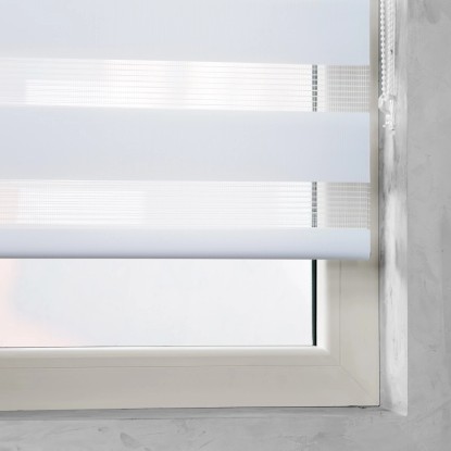 Cocoon Easy Fix dvojna dnevna rolo zavesa bela 90 cm x 220 cm