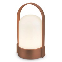 Brilo LED aku. namizna svetilka rjava mat metalik 9 x 8 x 15,5 cm