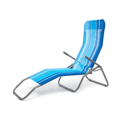 Happy Garden Ležalnik prekucni moder s črtami