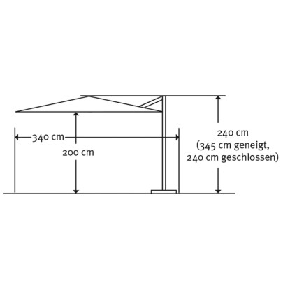 Schneider Senčnik Rhodos Junior 270 cm x 270 cm antracitna z ročičnim mehanizmom