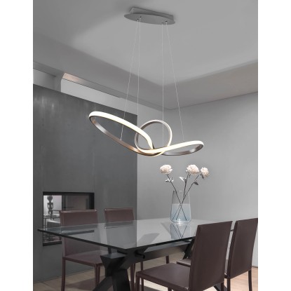 LED viseča svetilka Sansa 28 W 3200 s preklopnim zatemnilnikom nikelj mat