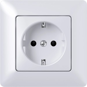 Elektromaterial Vtičnica Mikro vijačna z zaščito bela