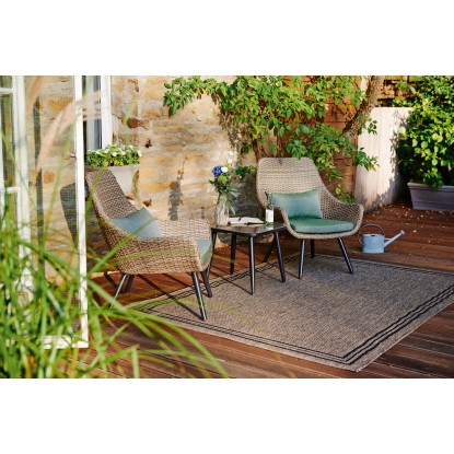 Komplet balkonskega pohištva Aliceville 3-delni poliratan zeleno-siva