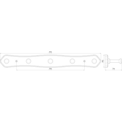 Siro Letvica s kljukicami S126 bor dolžina 460 mm 5 kavljev FSC®