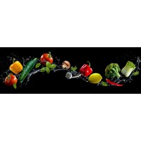 Slika na steklu Flying Vegetables 80 cm x 30 cm