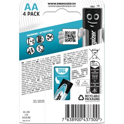 Energizer® Max Plus Alkalna AA baterija Mignon 4 kosi