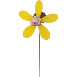 Vrtni okrasek na palici želva z vetrnico 48 cm