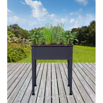 Floraworld Visoka greda Season antracitne barve 60 cm x 30 cm x 80 cm