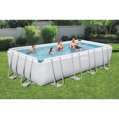 Bestway Komplet za bazen z jeklenim ogrodjem 5,49 m x 2,74 m x 1,22 m Pravokoten