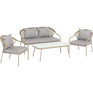 Komplet vrtnega pohištva Bryson siv 4-delni