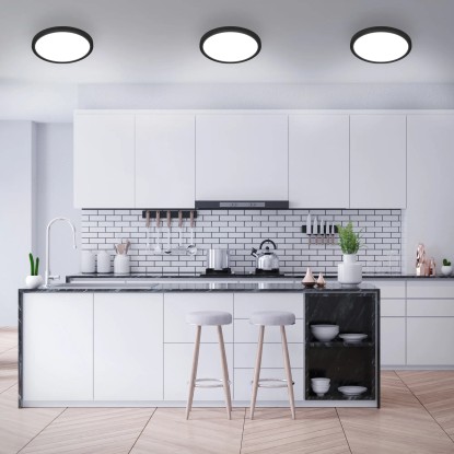 Briloner LED stropna svetilka Fire Black 24,5 W Črna