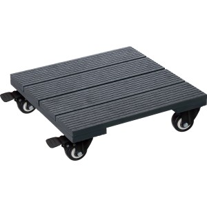 Voziček za rastline WPC antracitni rebrasta površina oglati