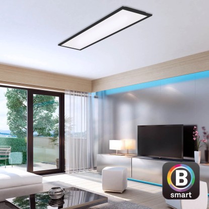 Brilo Stropna LED-svetilka Piatto S B-Smart Panel zatemnitvena črna 28 W