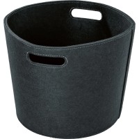 Košara za drva iz filca siva okrogla