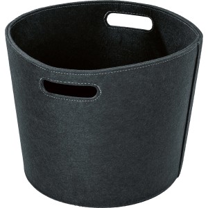 Košara za drva iz filca siva okrogla