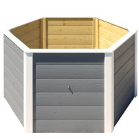 Weka Montažna visoka greda 669 6-kotna 143 x 120 x 68,5 cm Siva
