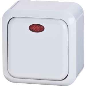 Nadometno navadno stikalo belo