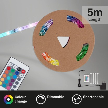 Briloner Gibljiv LED-trak 5 m samolepilen večbarven