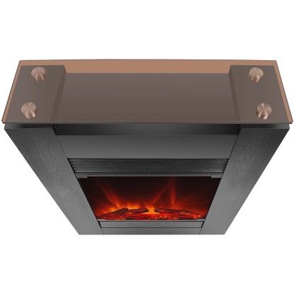 EL Fuego Električni kamin Tessin Črn z grelnikom zatemnilen 1,8 kW