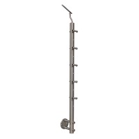 Ograjni steber okrogli V2A z nosilci okroglih palic 100 cm