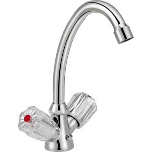 Dvoročna kromirana armatura za umivalnik Ledro