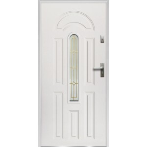 O.K. Doors Zunanja vhodna kovinska vrata Azzuro II bela leva