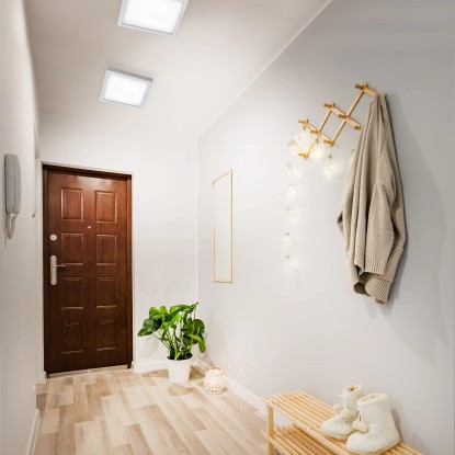 Briloner LED stropna in stenska svetilka Fire mat krom. 21 W nevt. bela 30x30 cm