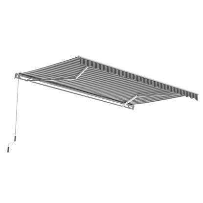 Markiza s pregibnimi rokami Aventura 400 cm × 250 cm, sivo bela črtasta