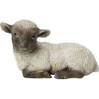Dekorativna figura jagnje 20 cm črno-bela