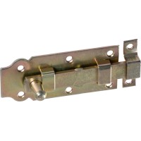 Vratni zapah z gumbom rumen pocinkan 100 mm x 44 mm