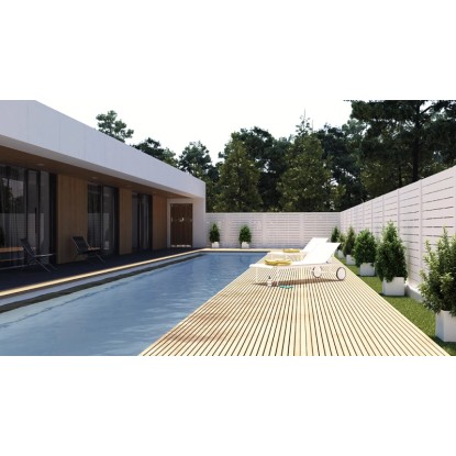 Polovični element Faro rjavo lakiran 130 cm x 90 cm FSC