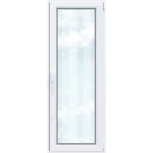 Balkonska vrata 2-slojno steklo Uw 1,5 bela Š: 80 cm x V: 210 cm desno