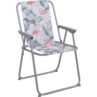 Stol za kampiranje Palmelo Zložljiv Potisk z motivom flamingov 81 x 53 x 56 cm