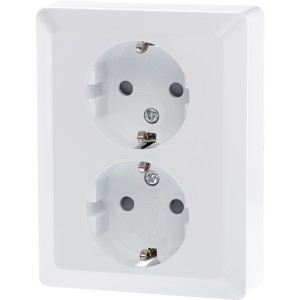 Vtičnica EVIAN Dvojna Bela