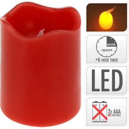LED sveča 9 cm rdeča
