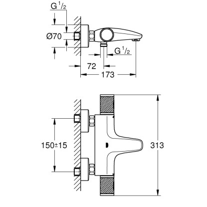 Grohe Termostatska armatura za kopalno kad QuickFix Precision Feel DN 15