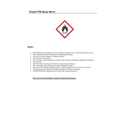 Presto Pršilo PTFE 400 ml