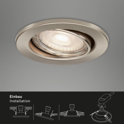 Briloner LED vgradna svetilka 3-delni komplet GU10 mat nikelj Ø 8,6 cm vrtljiva