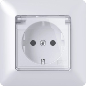 Elektromaterial Vtičnica Mikro vijačna s pokrovčkom bela