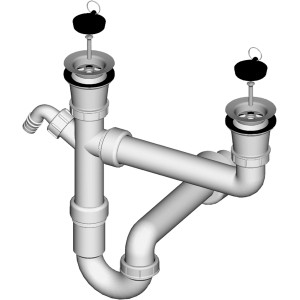LIV Sifon za pomivalno korito dvojni rešetka Ø 70 mm