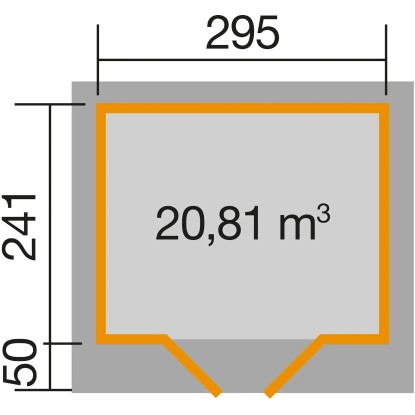 Weka Lesena vrtna hiška Comfort 126 Plus Vel. 2 Siva 7,1 m²