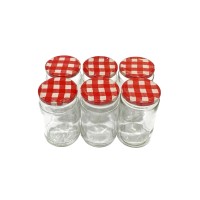 Kozarci za vlaganje visoki 370 ml s pokrovom Ø 66 mm 6 kosov