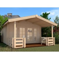 Weka Vikend hiška 137 B Vel. 2 380 cm x 580 cm od tega 200 cm pokrite terase
