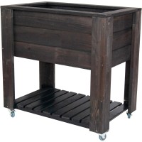 Visoka greda s kolesi antracitna 80 cm x 50 cm FSC