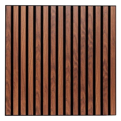 Akustični panel MDF oreh/črni filc 60 x 2,1 x 60,5 cm