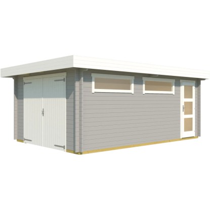 Weka Garaža za eno vozilo 441 Lesena vrata 422,7 x 540 x 234 cm Svetlo siva FSC®