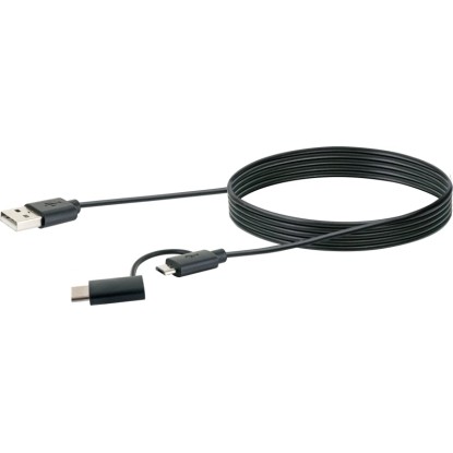 Schwaiger USB sinhr. in polnilni kabel USB 3.1 tip C/USB 2.0 Micro B črni 1 m